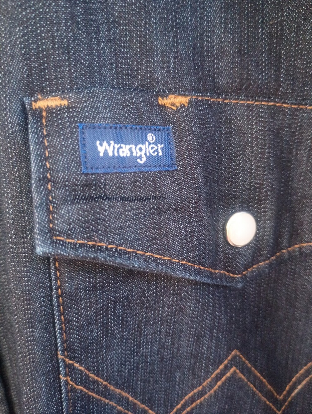 Wrangler Premium Performance Western Pearl Snap Shirt Denim Mens 2XT 2XL Tall